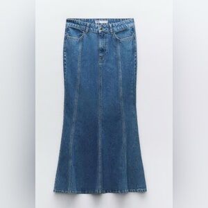 NWT Zara Women's Mermaid Style Jean Skirt